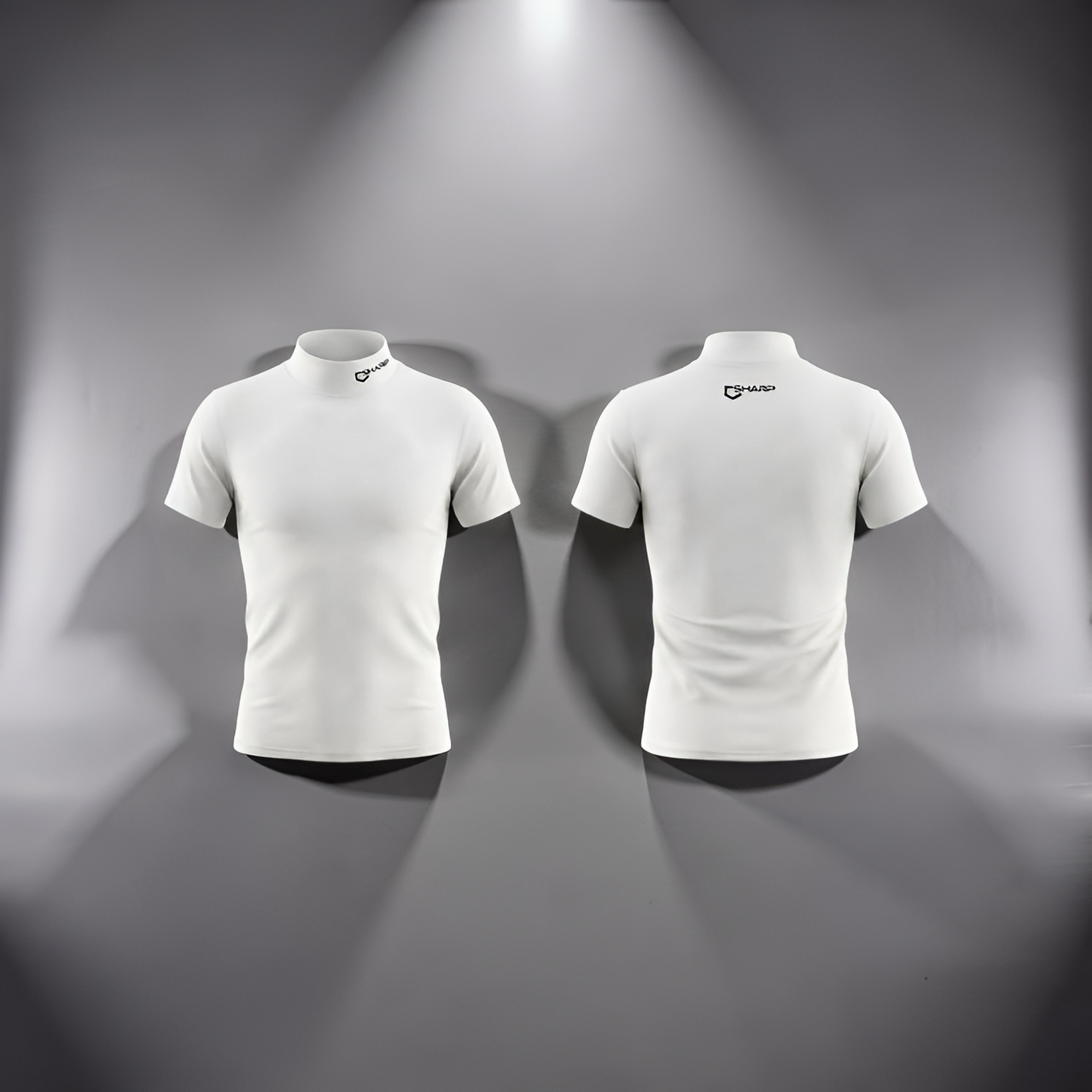Adult Baseball Short Sleeve Mock Neck Compression Shirt - White