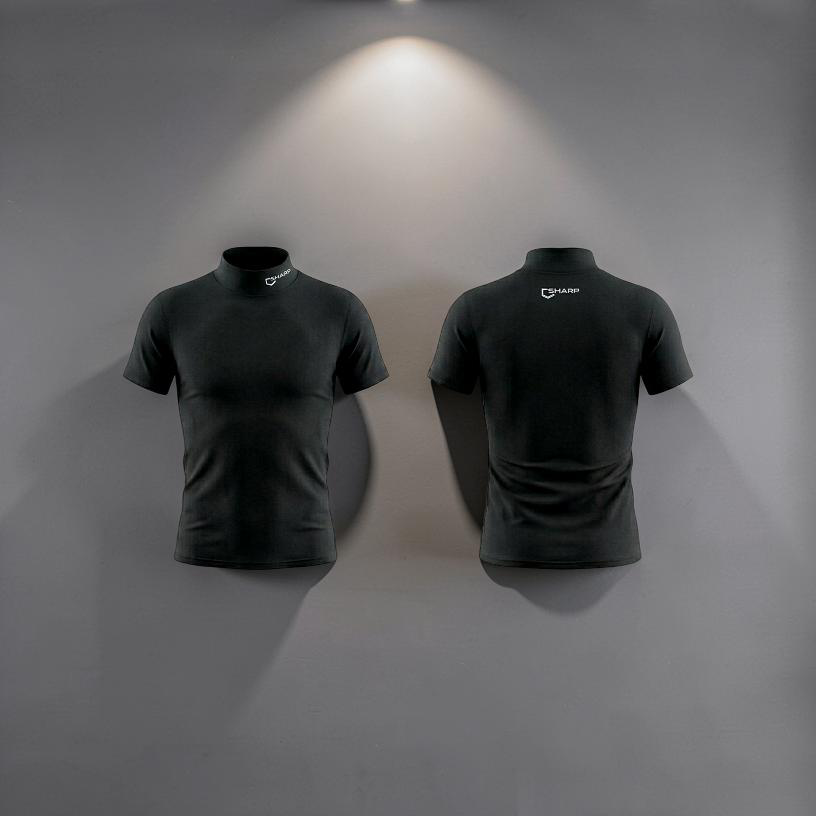 Adult Baseball Short Sleeve Mock Neck Compression Shirt - Black