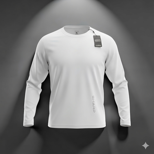 Sharp Ultra Fit Long Sleeve Shirt Side Logo - White