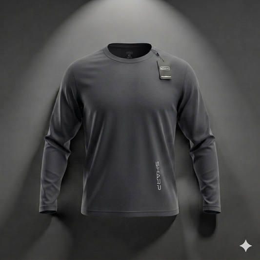 Sharp Ultra Fit Long Sleeve Shirt Side Logo - Light Gray