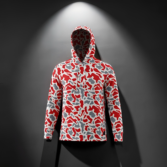 Ultra Fit Performance Red & Dark Gray Camo Hoodie