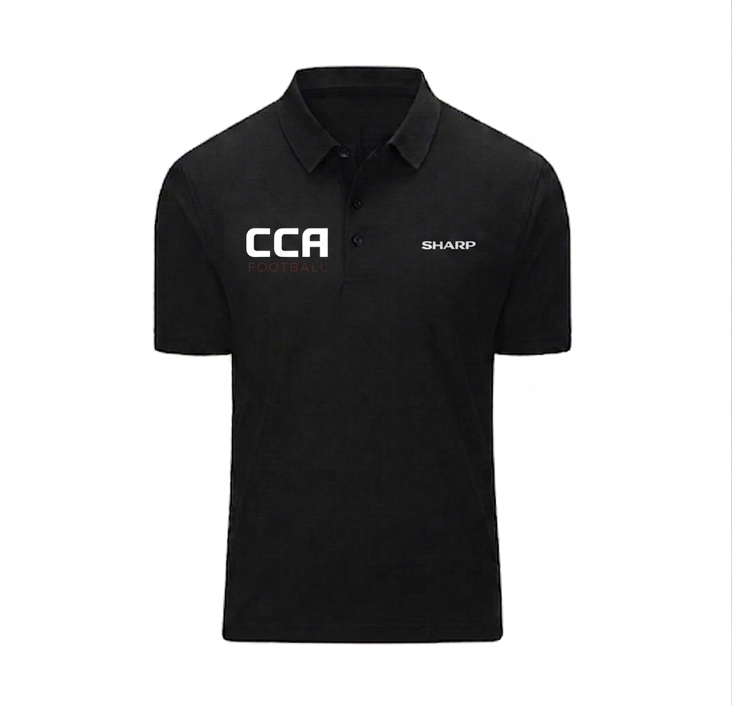 CCA Performance Polo Shirt Football - Black