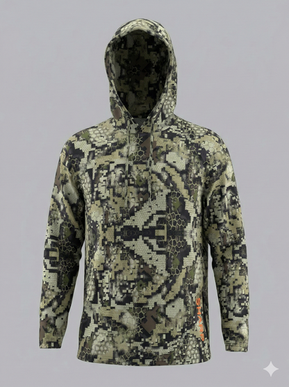 Hunter Camo Hooded Shirt With Zip Pockets