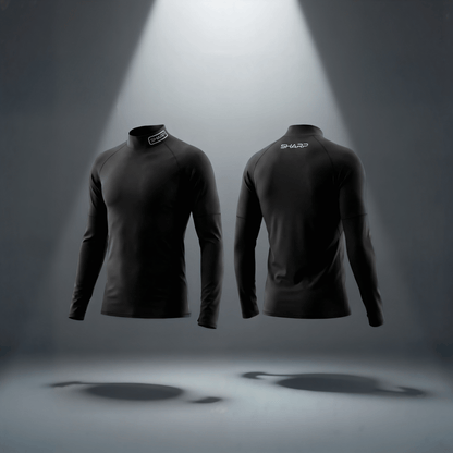 Adult Long Sleeve Mock Neck Compression - Black