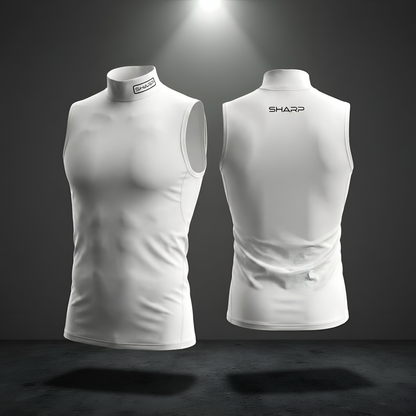 Adult Sleeveless Mock Neck Compression - White