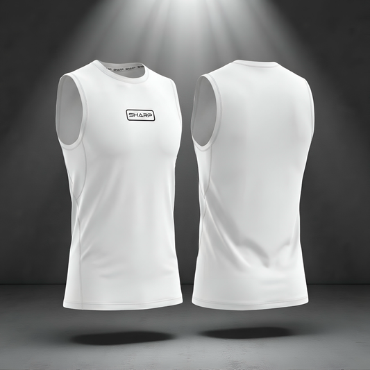 Adult Sleeveless Compression Shirt - White