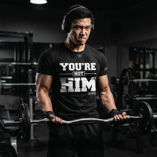 You're Not Him Black With White T-Shirt - Adult