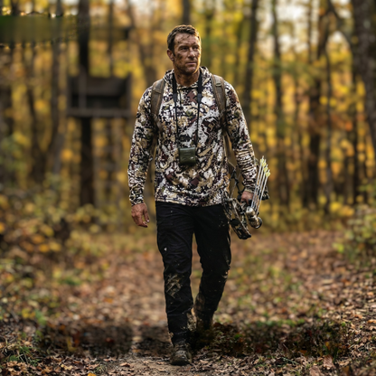 Hunter Camo Hooded Shirt With Zip Pockets